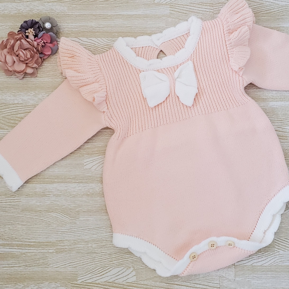 COPY - Baby Girl Romper Knitted Newborn Outfit